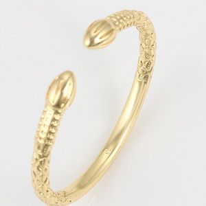 1 Pair (2) Large Open 14k Gold Trinidad West Indian Caribbean Jamaican Bangles